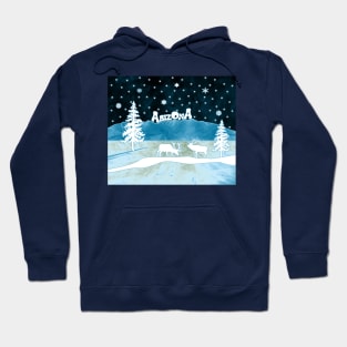 Arizona Stained Glass Winter Mountains Hoodie